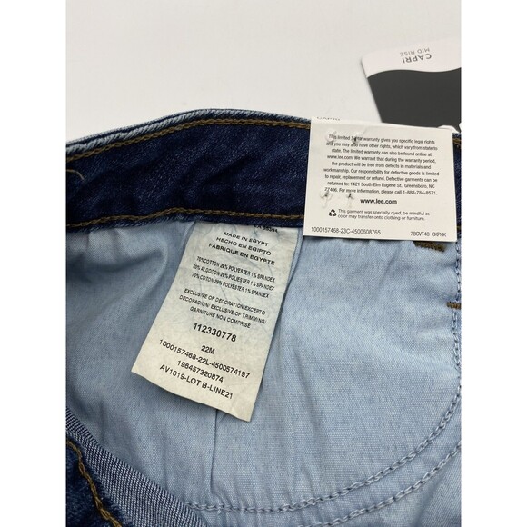 Lee Capri Mid Rise Stormy Lines Women Size 22 M Dark Blue NWT - Picture 5 of 5
